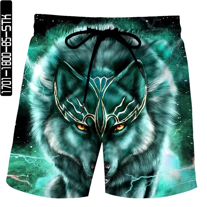 

Summer 3d Digital Printing Men's Shorts Beach Shorts Casual Shorts Drawstring Shorts Personalized Harajuku Wolf King Elements