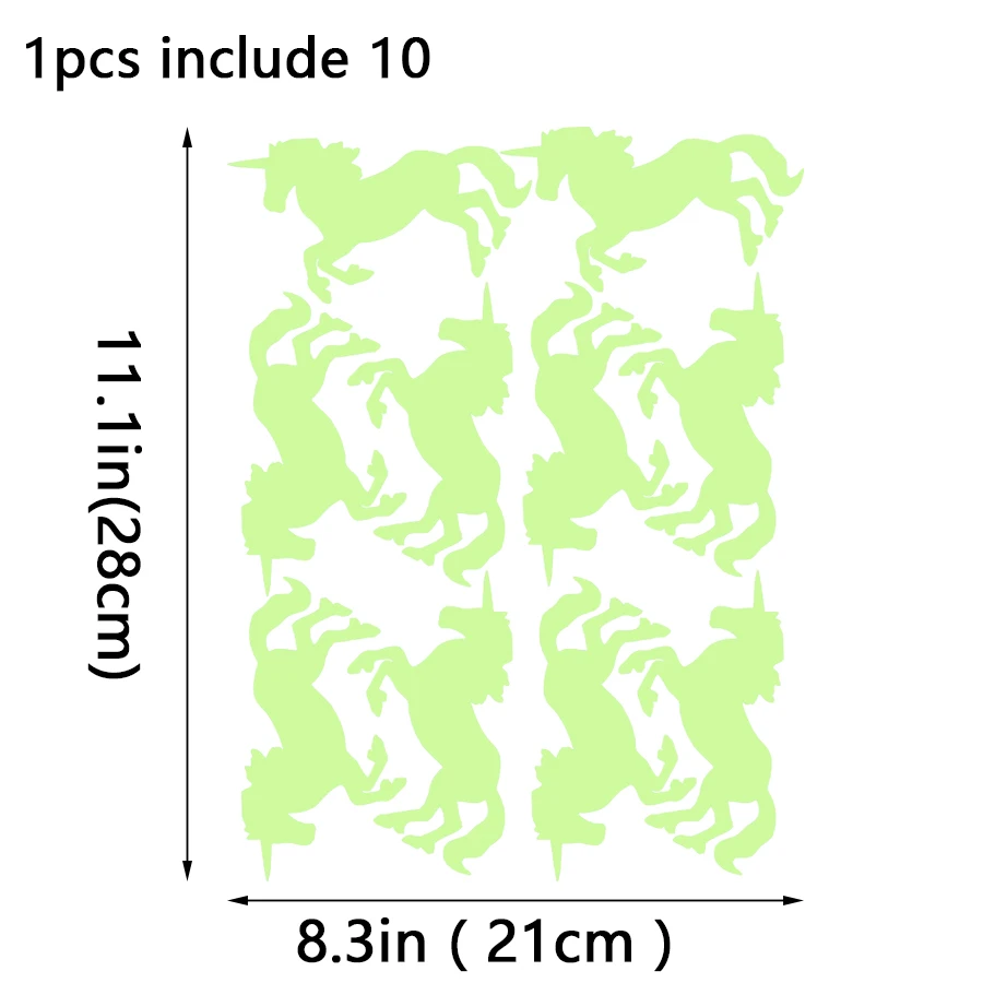 Светящийся стикер в виде единорога забавная наклейка для детского инструмента