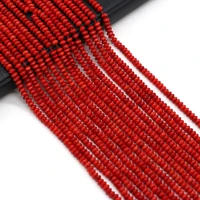 hot sale red abacus shape coral strand beads for jewelry making diy necklace bracelet accessories gift size 2x3mm
