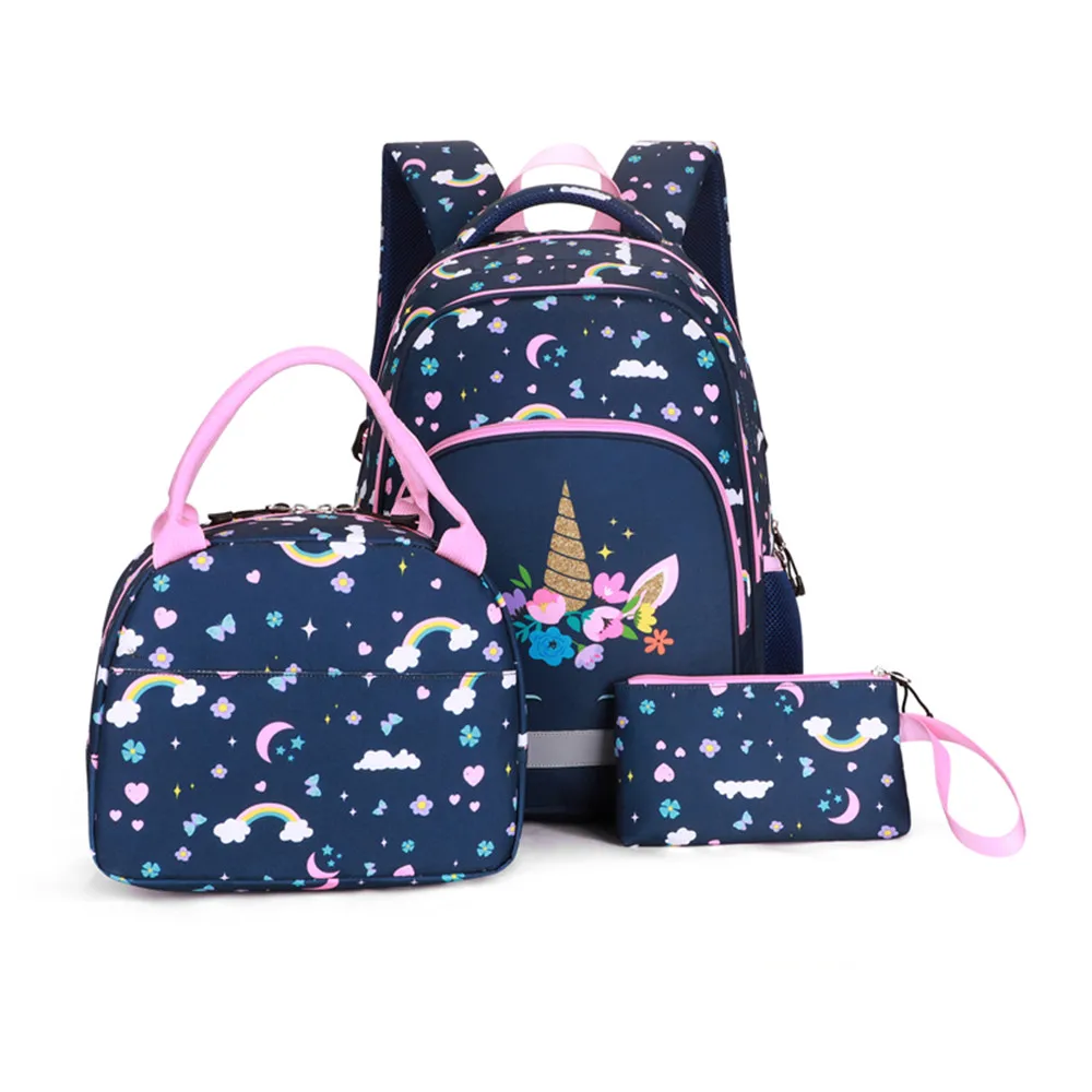 3 in 1 Boys Backpacks Set Primary Junior High School Bag Bookbag Cartoon Printed Orthopedic Rucksack for Kids Mochilas 2020 New