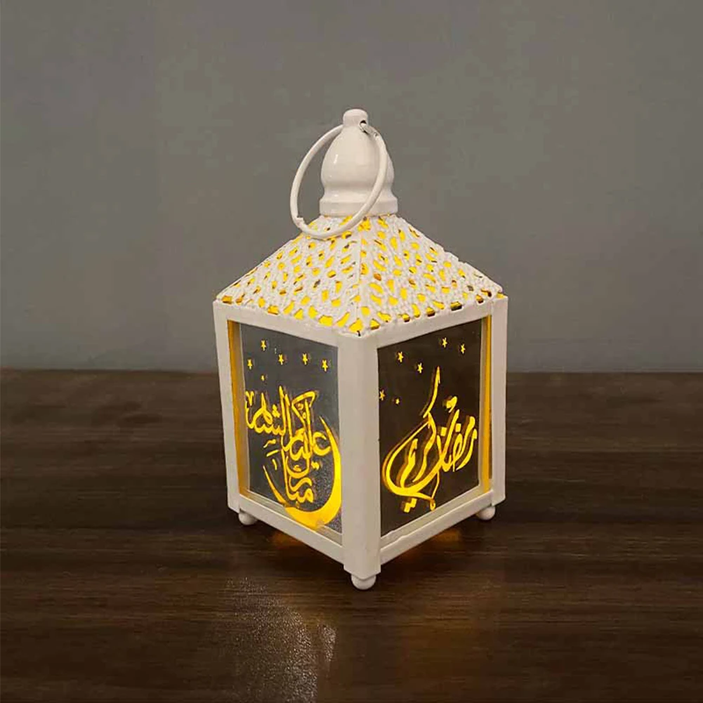 

LED Light Party Hanging Mosque Ramadan Lantern Festival Decoration Vintage Desktop Gift Battery Powered Home Craft Eid Mubarak