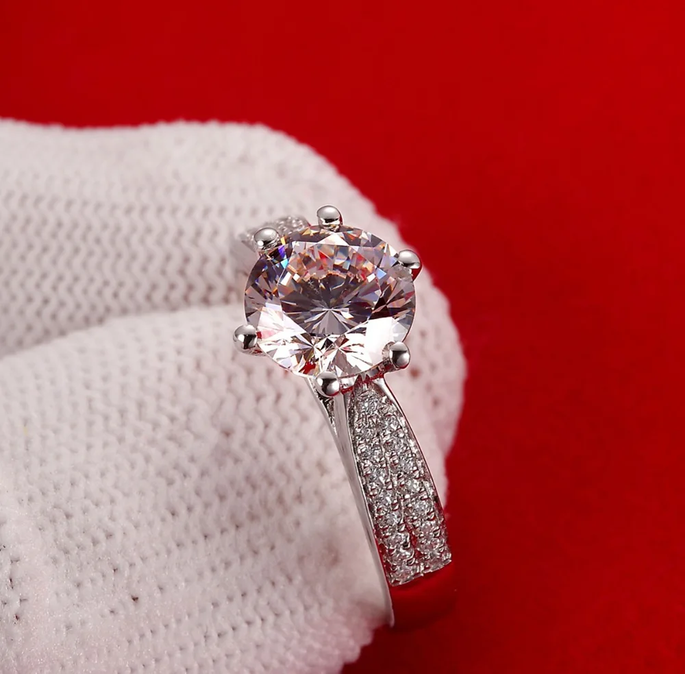 TR002 Роскошные ювелирные изделия 3 карата sona Имитация драгоценного камня engagemen