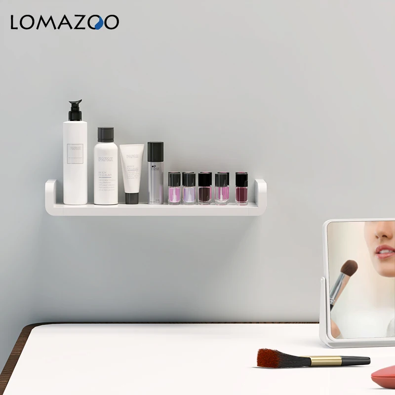 Bathroom Kitchen Storage Rack Waterproof Debris Wall Wall-Mounted Tray White Self-Adhesive Free Punching | Обустройство дома