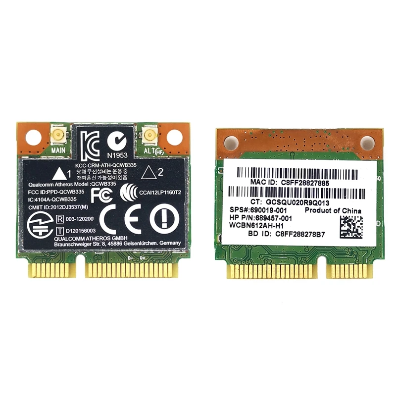 

AR9565 WiFi Card QCWB335 Mini PCIE Bluetooth 4.0 150Mbps 2.4G for XP Win7 Win8 Linux System