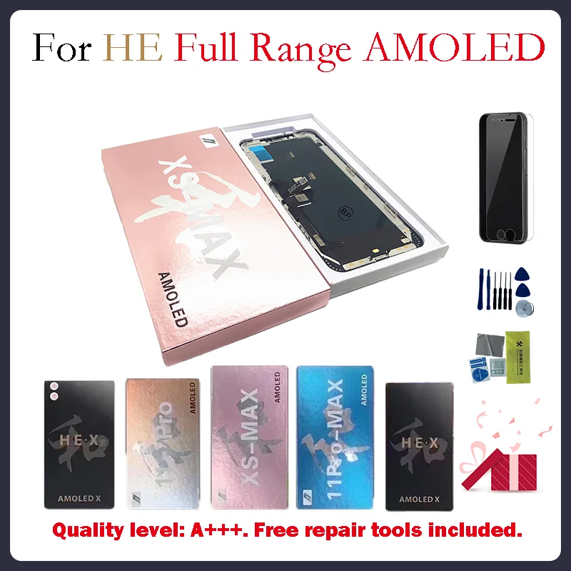 

HE AMOLED For iPhone X XS Xs Max 11Pro 11promax lcd display Touch Screen Digitizer Assembly Replacement Parts LCD + Gifts