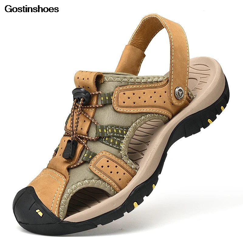 Sandel/мужские сандалии из натуральной кожи повседневная обувь для вождения