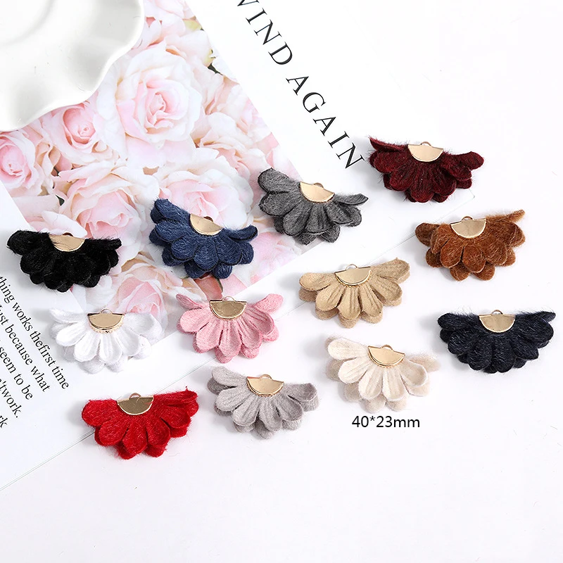 Недорогие разноцветные веерообразные Цветочные Подвески с кисточками серьги