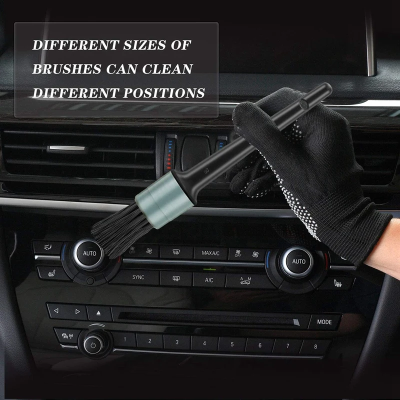 

Car Beauty Brush Set Wire Brush Detail Brush Car Air Conditioner Cleaning Brush Used to Clean Wheels and Rims 10