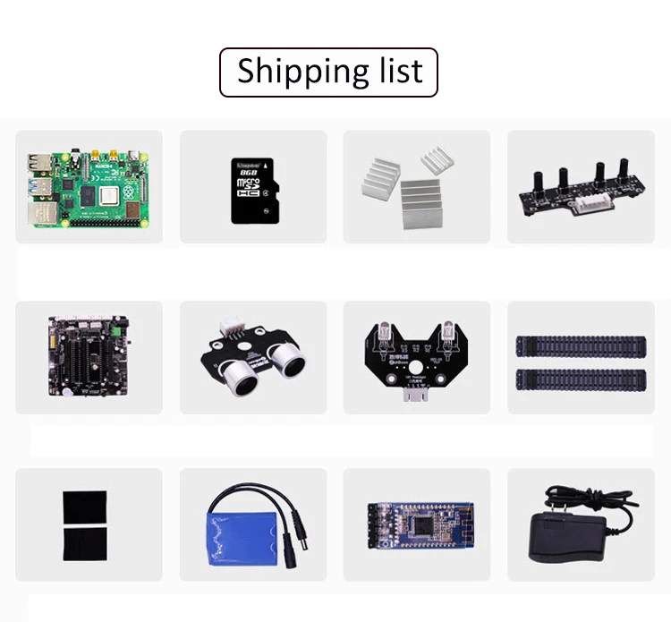 

Custom EU Tank Smart Robotic Kit Bluetooth Video Programming Electronic Toy Self-Balance Car Robot Kit With Raspberry 4B(4G/2G)