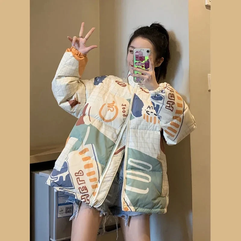 Age-Reducing  Style   Women'S Winter Jacket New Women'S Wild Korean Version Of The Thin Temperament  Loose Casual Cotton Jacket