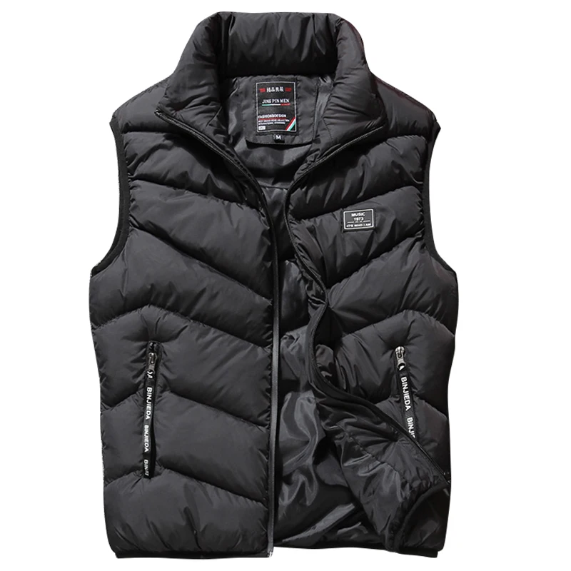 Moda chaqueta para hombre chaleco sin mangas primavera moda casual Abrigos Hombre algodón acolchado hombres grues|Майки| |
