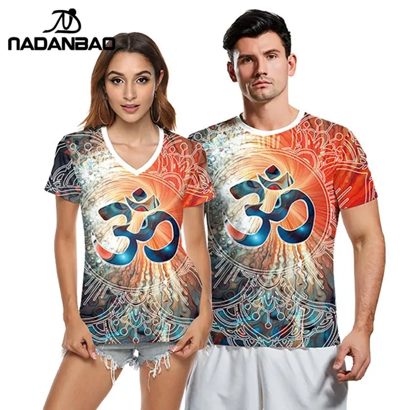 NADANBAO 2021 Новые футболки Mandala для женщин и мужчин в виде пары топы Классический чакр