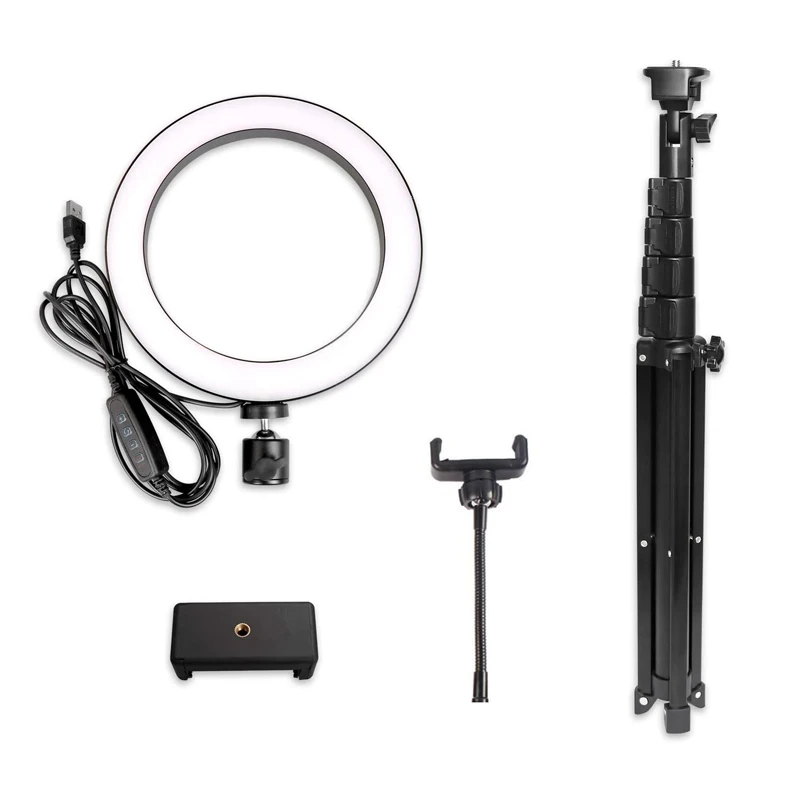 кольцевая лампа штатив Светодиодный светильник для селфи 45 см с держателем