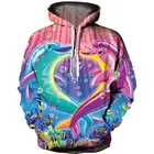 Толстовка унисекс с 3d-рисунком животных, Модный пуловер в стиле Харадзюку с дельфином