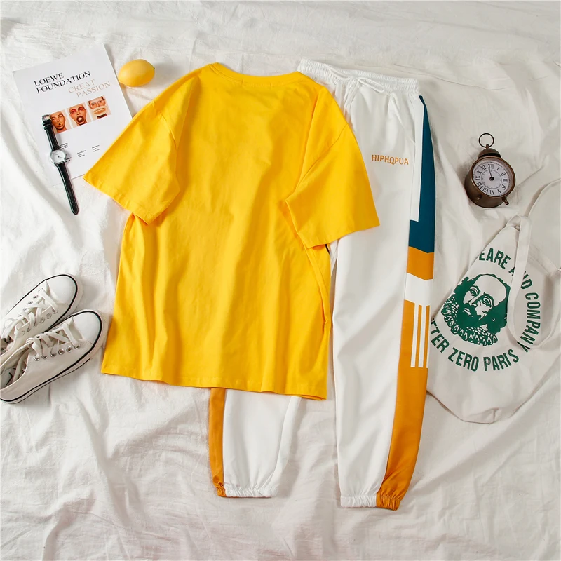 спортивный костюм женский Спортивный 2019 осень зима Для женщин VOGUE с принтом букв 0