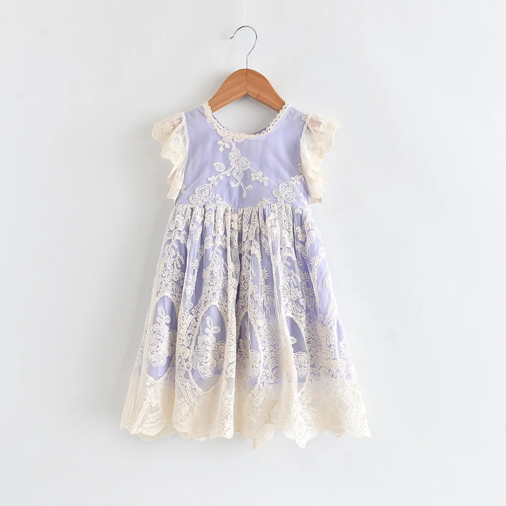 Hurave/рождественское кружевное платье с цветочной вышивкой для девочек Детские
