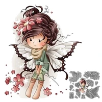 2022 super cute girl butterfly angel new metal cutting dies stencils for diy scrapbooking album paper card embossing cut die