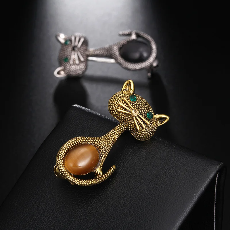 Vintage Opal солнцезащитные очки "кошачий глаз" брошь на шпильке для женщин Милые