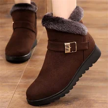 Women's casual snow boots, plain velvet zipper shoes, solid soft, winter, 2021 (2)