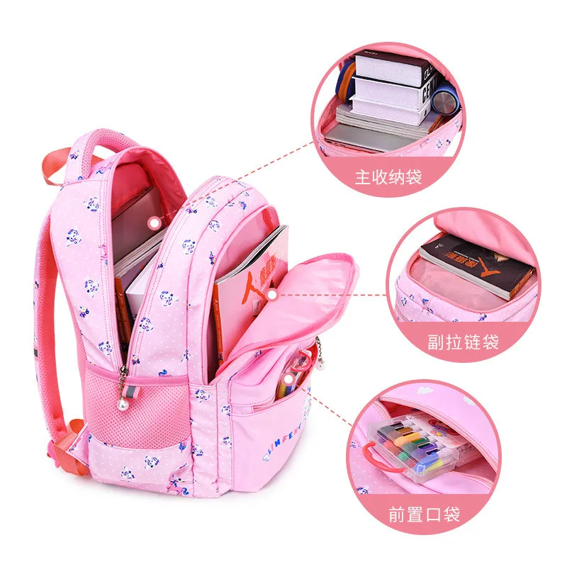 

2021 Children school Backpacks cartoon princess Primary School Bags Girls Waterproof Schoolbag kids book bags Mochila Infantil