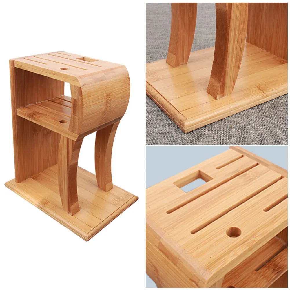 

Easy Clean Durable Non Slip Home Handmade Bamboo Block Protection R Shaped Universal Shelf Space Saving Kitchen Tool