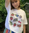 Футболка VIP HJN с изображением свежих фруктов, футболки с изображением овощей и веганов, модные топы в стиле ретро, молодежная женская футболка с коротким рукавом для влюбленных