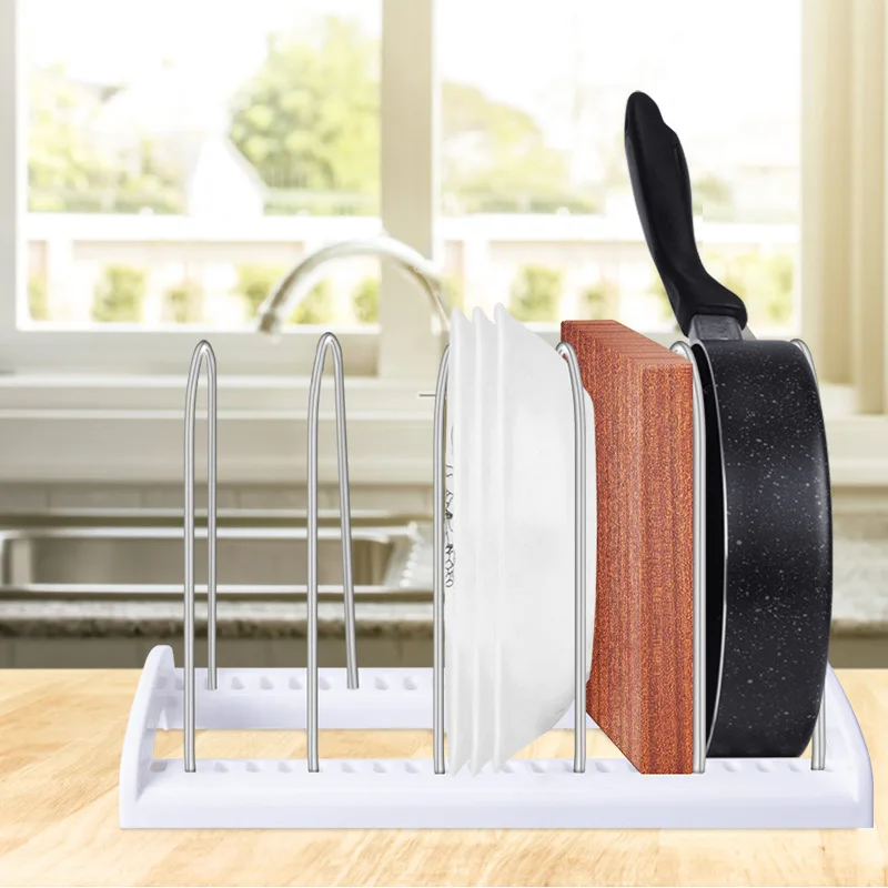 

Stainless Steel Storage Rack, Cutting Board Rack, Cutting Board Rack, Pot Lid Rack, Five Grid Kitchen Shelves