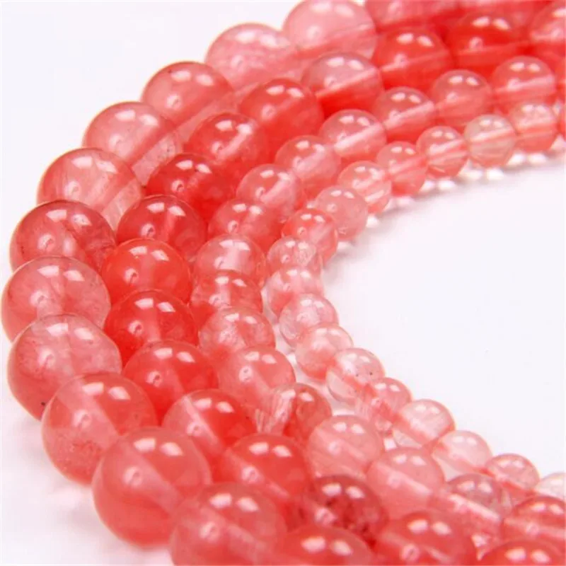 Гладкая розовый турмалин кристалл Бусины круглые каменные бусины DIY ювелирных