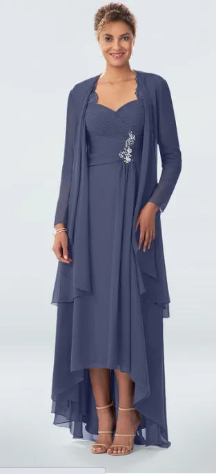 

Tailor Shop mother of bride dress bride mother outfit party dress occasion wear blue chiffion dress