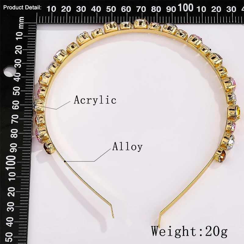 Junlead ZA Shiny Multicolor Luxury Rhinestone Hair Band Cute Headwear Crystal Headband Ornaments Hoop Accessories for Women | Украшения и
