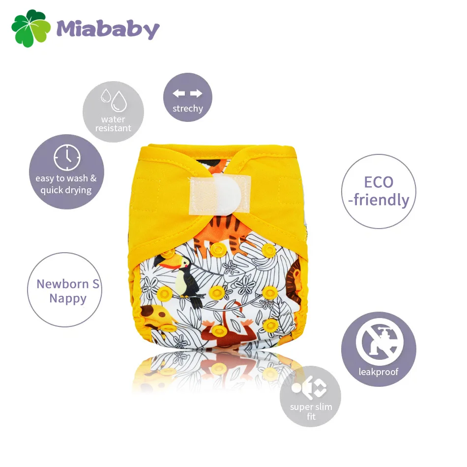 Miababy(4 шт./лот) тканевый чехол для подгузников новорожденных экологичный моющийся