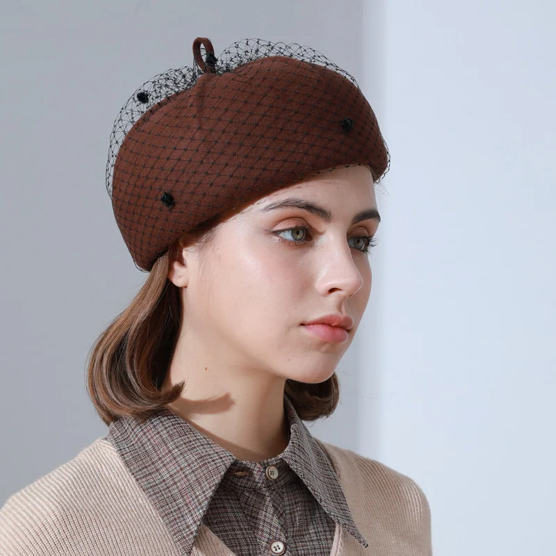 

Hepburn Style 100% Australia Wool Beret Girl Cute Painter Hat Lady Cloche Felt Pillbox Cap