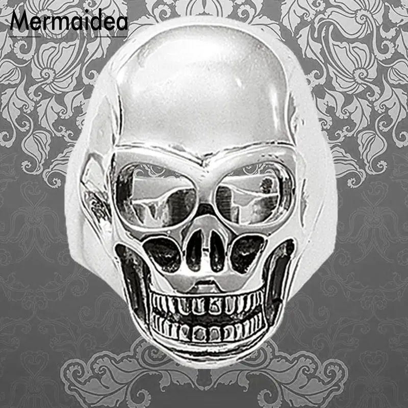 Кольцо с черепом и скелетом для мужчин женщин элегантное посеребренное