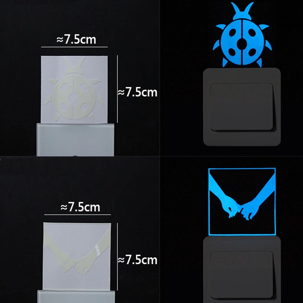 1 шт. наклейка мультфильм Синий Светящиеся звезды и луна Кот Бабочка