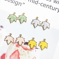 10pcslot factory direct color maple leaf alloy jewelry earring pendant 1924mm enamel jewelry making charms
