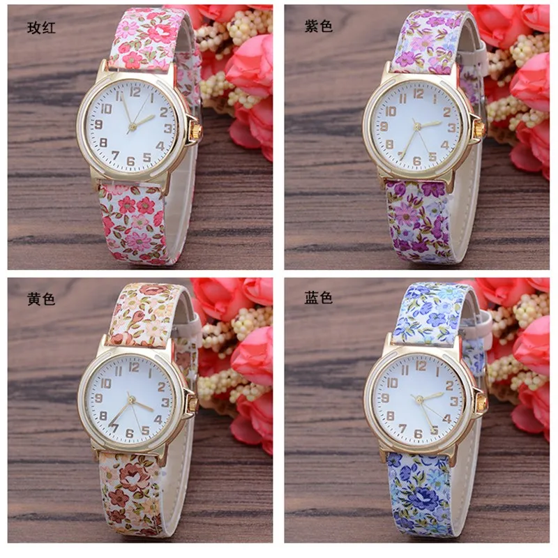 

Fashion Style Women's Printing Leather Band Analog Quartz Wrist Watch Luxury Ladies Watch Women Dress Reloj Mujer Black Clock
