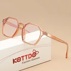 Классические многоугольные очки KOTTDO с защитой от синего света, женские винтажные очки для компьютера, оправы для очков для мужчин