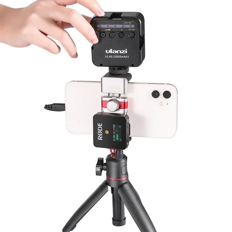 

Ulanzi ST-23 Phone Mount Phone Holder Clamp Clip Foldable With Cold Shoe 1/4'' Tripod Mount Mic Fill Light Vlog Accessories