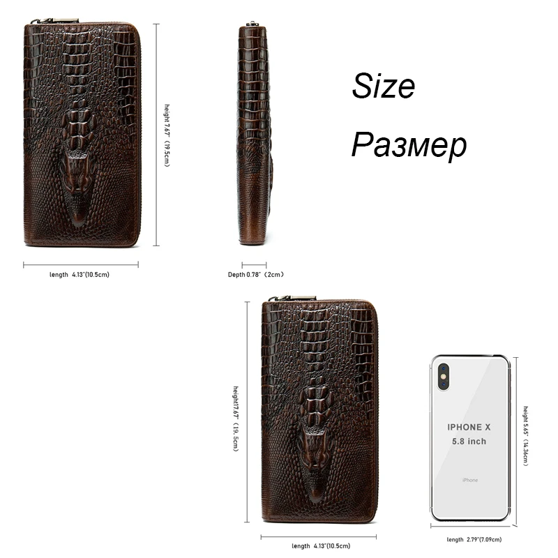 MVA кошельки Мужской клатч из натуральной кожи мужской кошелек крокодиловая кожа