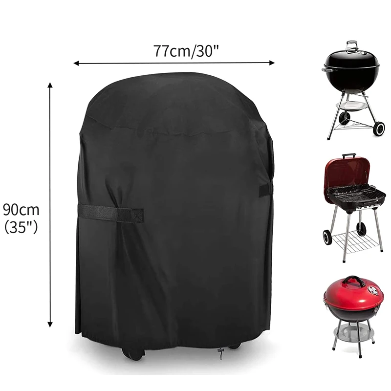 

BBQ Cover Waterproof Barbecue Grill Cover with PVC Coating Outdoor Oxford Fabric Windproof Rip-Proof UV Resistant