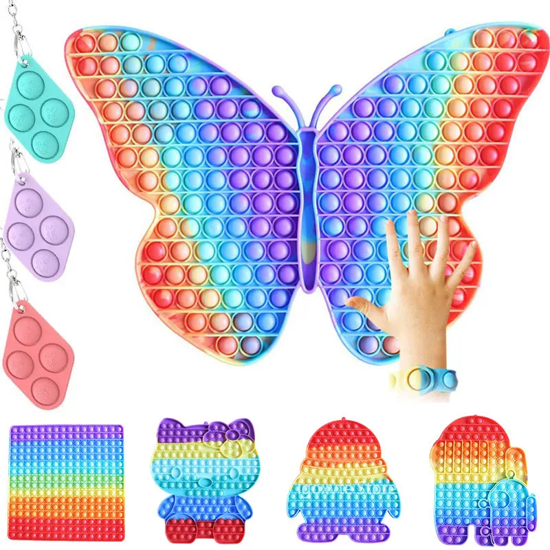 

Giant Size Pop its Fidget Toys 30cm Rainbow Big Push Pop Bubble XXL Dimple Antistress Toy Simpl Dimmer Stress Toy Children Gift