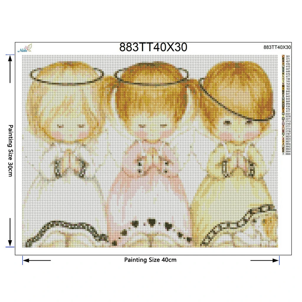 5D DIY diamond embroidery three angel girl painting Cross Stitch full drill Rhinestone home decoration | Дом и сад