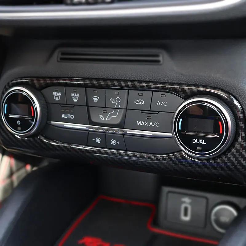 

ABS Carbon Fiber Style Air Conditional Frame Trim Sequins Decoration Frame Car Styling Accessories for Ford Focus MK4 2019