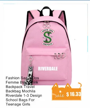 Модный черный розовый рюкзак, рюкзак для путешествий Mochila riversale 1-3, дизайнерские школьные сумки для девочек-подростков