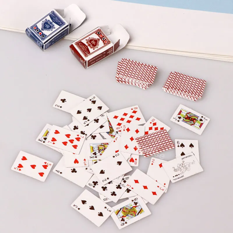 Миниатюрные предметы мини покерные игральные карты игрушки ролевые игры в покер