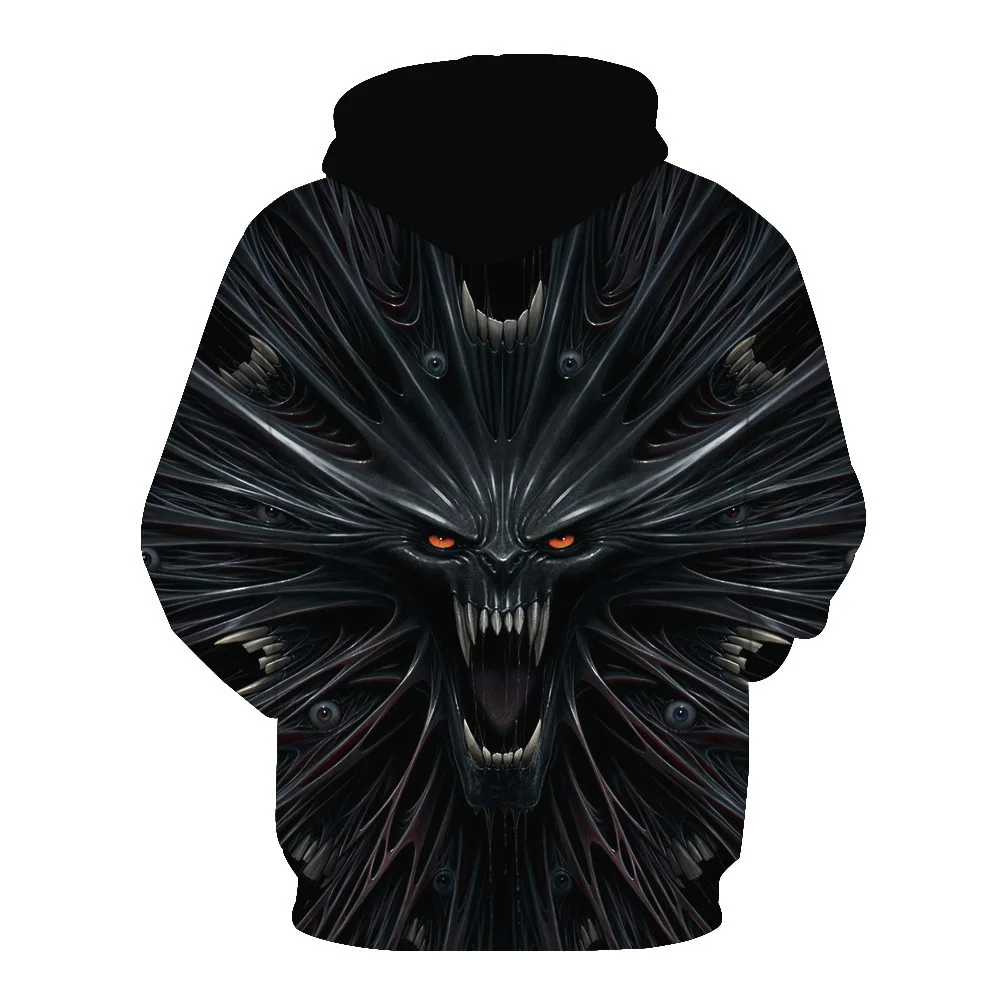

CNUUIKOOEK Sweatshirts Men's 3D Horror Biological Printed Hooded Pocket Pullover Hoody Fashion Hooded Men's Hoodies