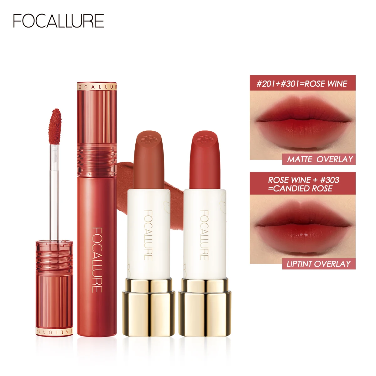 FOCALLURE Matte & Gloss губная помада мягкая гладкая с эффектом омбре высоким пигментом