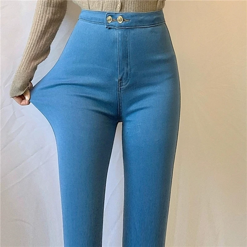 2021 New Big Stretch Skinny Jeans Women Sexy Hip High Waist Woman Pants Slim Long Denim Y2k Aesthetic Black