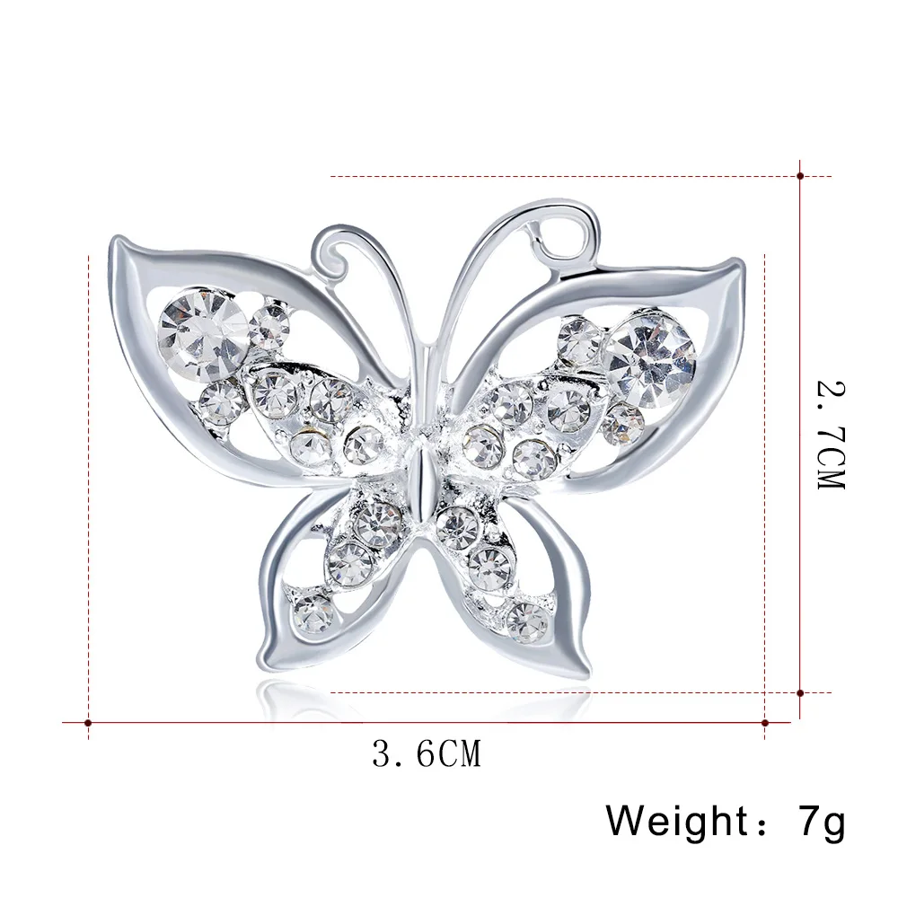 Женская Брошь в виде бабочки с кристаллами | Украшения и аксессуары