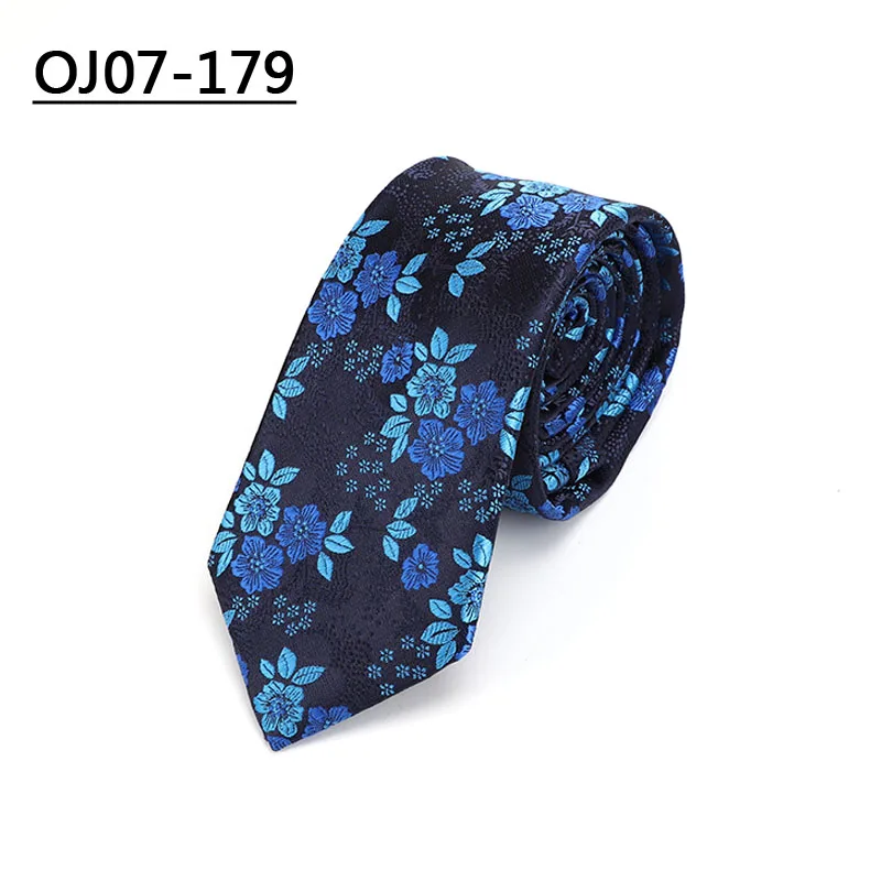 OJ07-179 YISHLINE Factory 7 см галстуки Красный Синий плед для мужчин Свадебная вечеринка рубашка костюм жениха Длинный Галстук полиэстер Шелковый жаккард - Цвет: OJ07-179